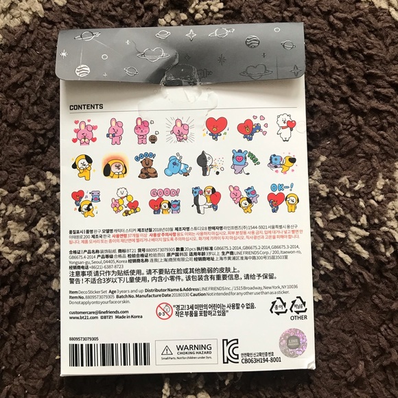 BT21 Decor Sticker Cartoon Animal 20 Piece Set - Picture 3 of 6